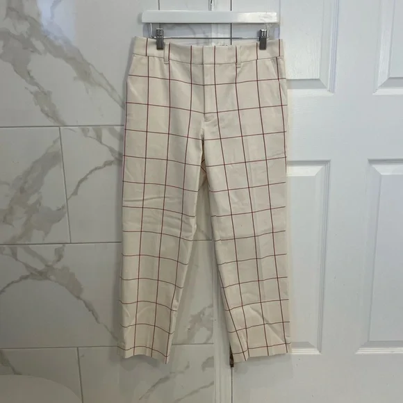 Club Monaco | Marie Pant: Creamy Beige & Pink Ankle Pants - Picture 7 of 17